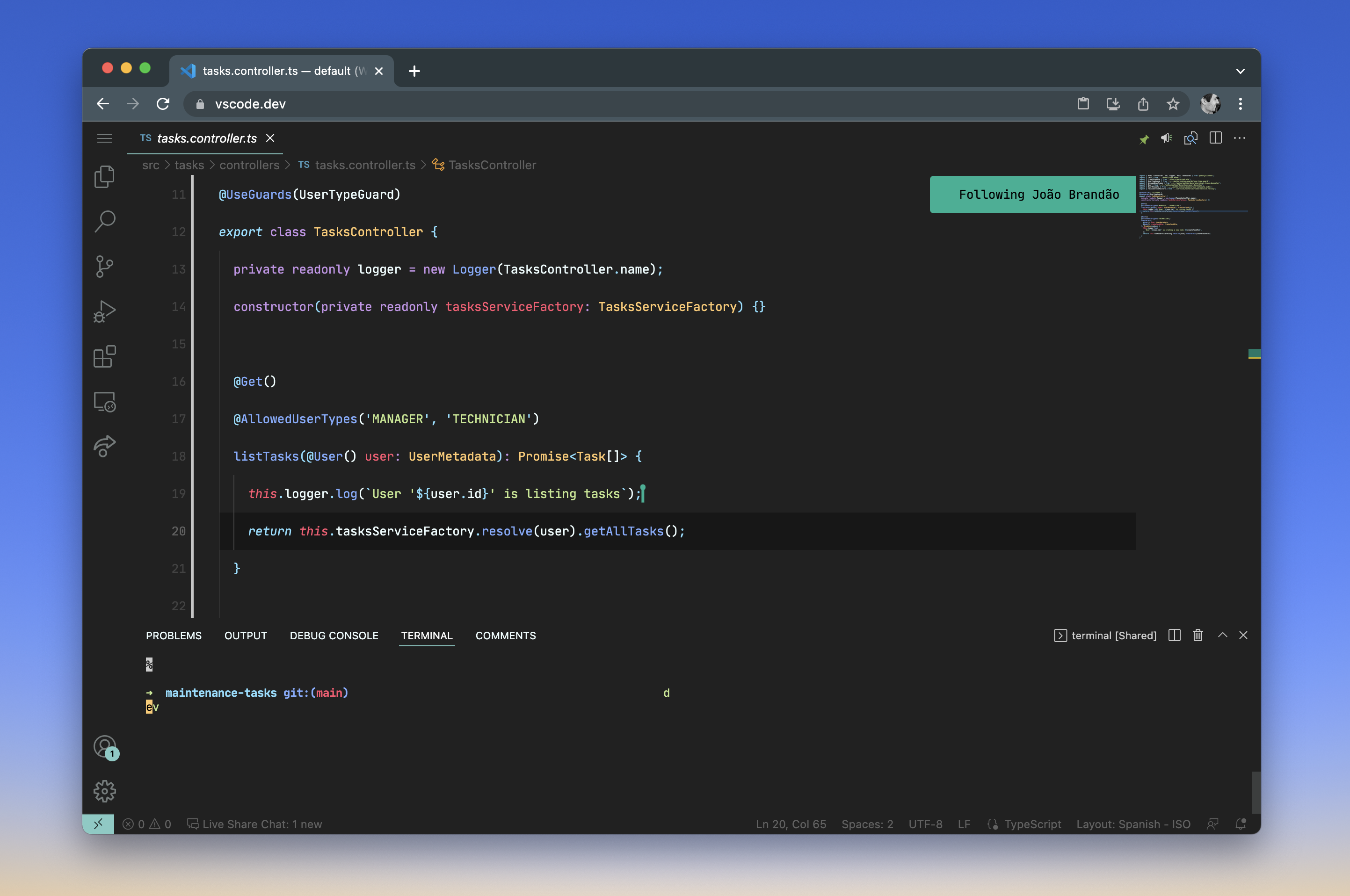 VS Code - Participant in Browser